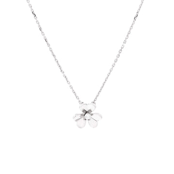 Van Cleef & Arpels Frivole Pendant Necklace 18K White Gold and Diamond Mini