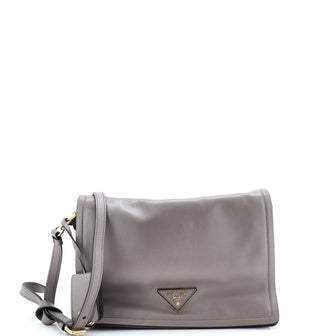 Prada Full Flap Shoulder Bag Glace Calf Small