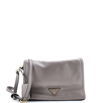 Prada Full Flap Shoulder Bag Glace Calf Small