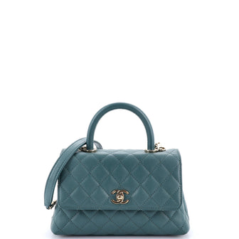 Chanel Coco Top Handle Bag Quilted Caviar Mini