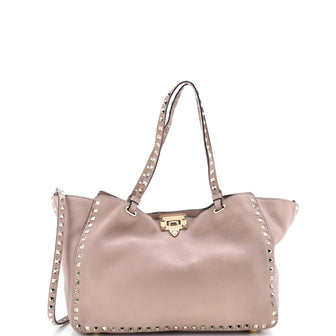 Valentino Garavani Rockstud Tote Pebbled Leather Medium