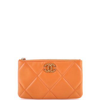 Chanel 19 O Case Pouch Quilted Lambskin Small