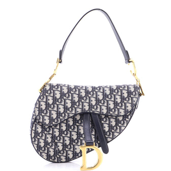 Christian Dior Saddle Handbag Oblique Canvas Medium