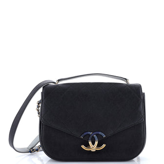 Chanel Thread Around Flap Bag Quilted Caviar Medium