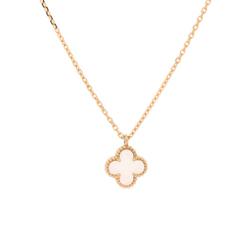 Van Cleef & Arpels Sweet Alhambra Pendant Necklace 18K Yellow Gold and Mother of Pearl