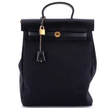 Hermes Herbag A Dos Zip Backpack Toile and Leather
