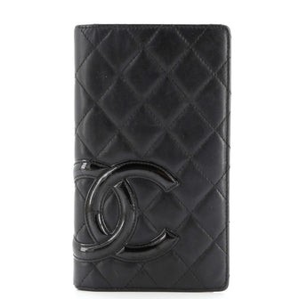 Chanel Cambon Bifold Wallet Quilted Lambskin Long