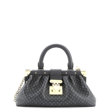Louis Vuitton Top Handle Frame Clutch Nanogram Embossed Leather