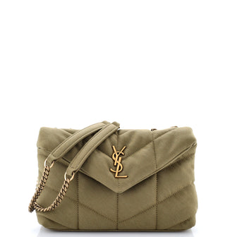 Saint Laurent Loulou Puffer Shoulder Bag Quilted Canvas Mini