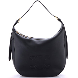 Celine Heloise Shoulder Bag Triomphe Embossed Leather Medium