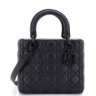 Christian Dior Ultra Matte Lady Dior Bag Cannage Quilt Calfskin Medium