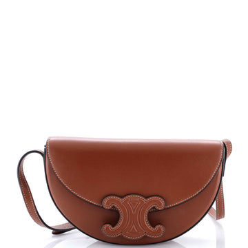 Celine Cuir Triomphe Besace Flap Bag Leather