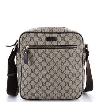 Gucci Front Zip Messenger GG Coated Canvas Medium