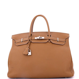 Hermes Birkin Handbag Brown Togo with Palladium Hardware 40