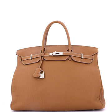 Hermes Birkin Handbag Brown Togo with Palladium Hardware 40