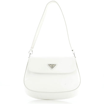 Prada Cleo Flap Shoulder Bag Spazzolato Leather Small