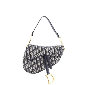 Christian Dior Saddle Handbag Oblique Canvas Medium