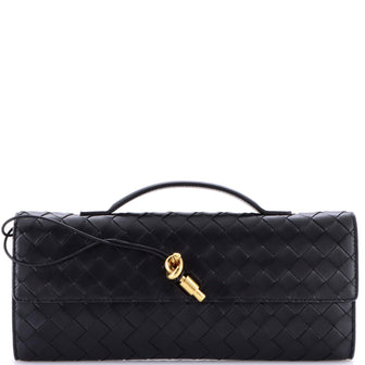 Bottega Veneta Andiamo Top Handle Clutch Intrecciato Nappa Long