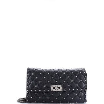 Valentino Garavani Rockstud Spike Wallet on Chain Quilted Leather Small