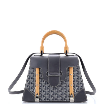 Goyard Saigon Top Handle Bag Coated Canvas with Leather PM