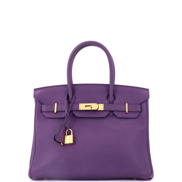 Hermes Birkin Handbag Purple Togo with Gold Hardware 30