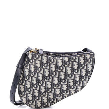 Christian Dior Saddle Triple Zip Crossbody Pouch Oblique Canvas