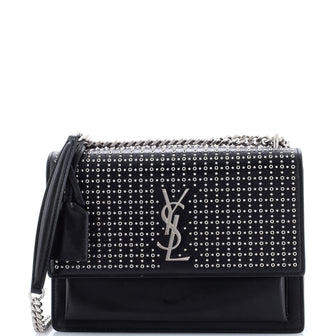 Saint Laurent Sunset Crossbody Bag Studded Leather Medium