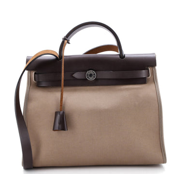 Hermes Herbag Zip Leather and Toile 31