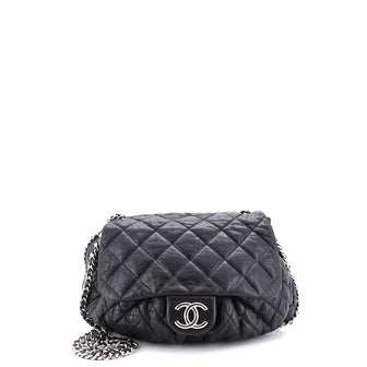 Chanel Chain Around Flap Bag Quilted Leather Large