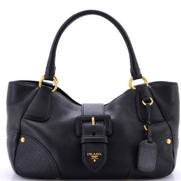 Prada Buckle Flap Tote Vitello Daino Medium