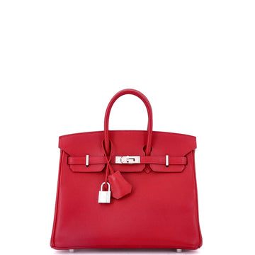 Hermes Birkin Handbag Red Epsom with Palladium Hardware 25