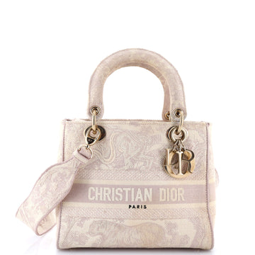 Christian Dior Toile de Jouy Lady D-Lite Bag Embroidered Canvas