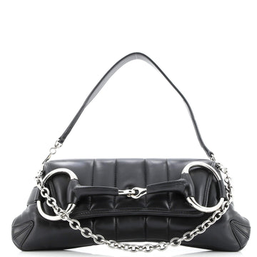 Gucci Horsebit Chain Shoulder Bag Vertical Quilted Leather Medium