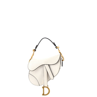 Christian Dior Saddle Handbag Leather Micro