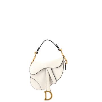 Christian Dior Saddle Handbag Leather Micro