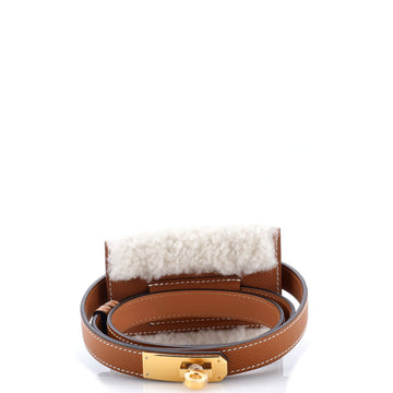 Hermes Kelly Pocket Teddy Belt Leather and Shearling Thin