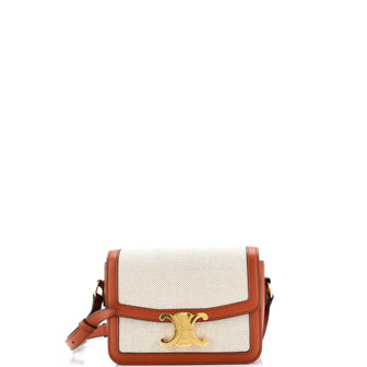 Celine Triomphe Shoulder Bag Canvas with Leather Teen
