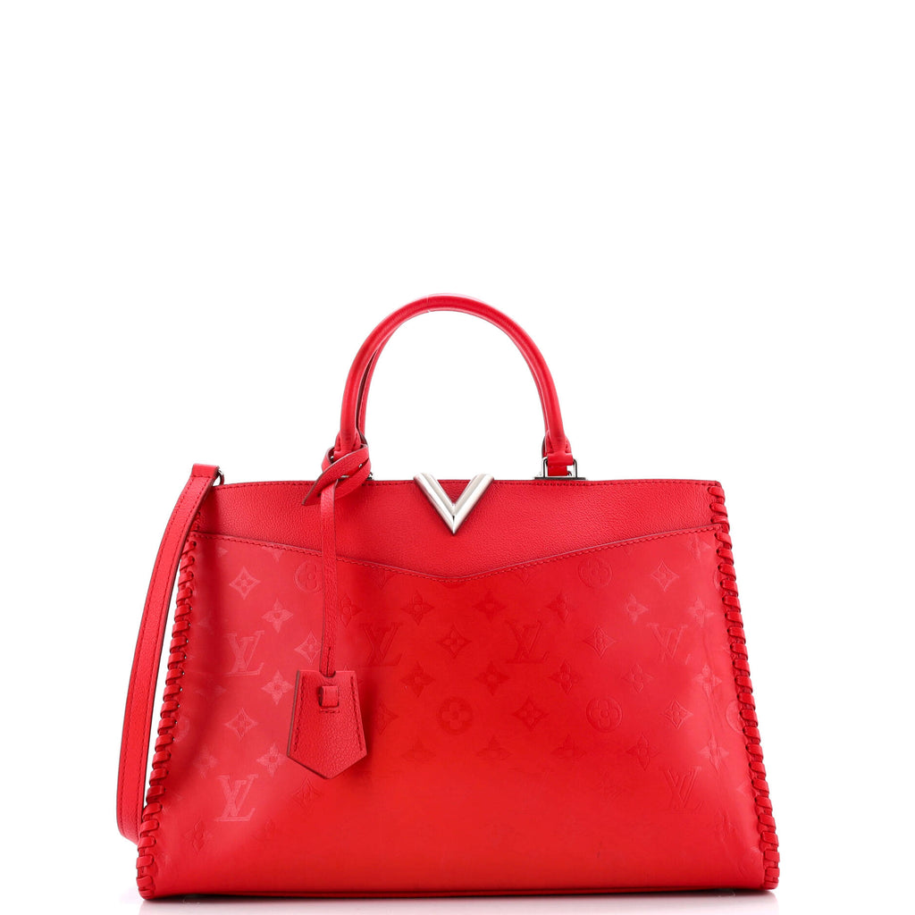 Louis Vuitton 赤 レザー Louis Vuitton Very Zipped Tote Monogram Leather Red 35608610