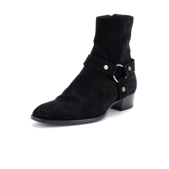 Saint Laurent Men's Wyatt Harness Boots Suede