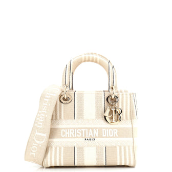Christian Dior Lady D-Lite Bag Embroidered Canvas Medium
