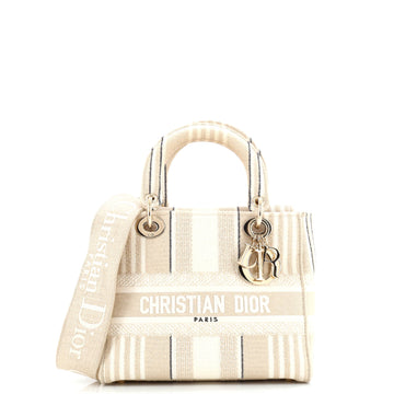 Christian Dior Lady D-Lite Bag Embroidered Canvas Medium