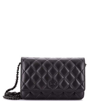 Chanel So Black Wallet on Chain Quilted Lambskin