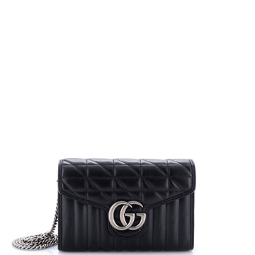 Gucci GG Marmont Chain Wallet Mixed Matelasse Leather Mini