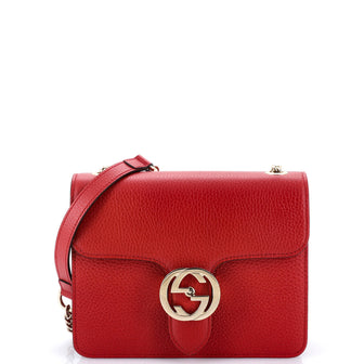 Gucci Interlocking Shoulder Bag Leather Small