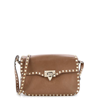 Valentino Garavani Rockstud Flip Lock Flap Bag Leather Small