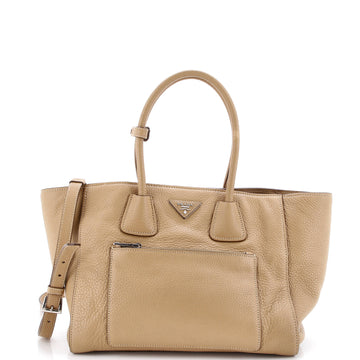 Prada Front Pocket Wing Convertible Tote Vitello Daino