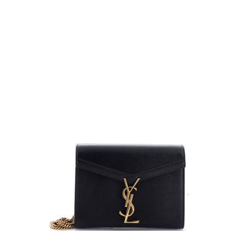 Saint Laurent Cassandra Chain Wallet Leather Mini