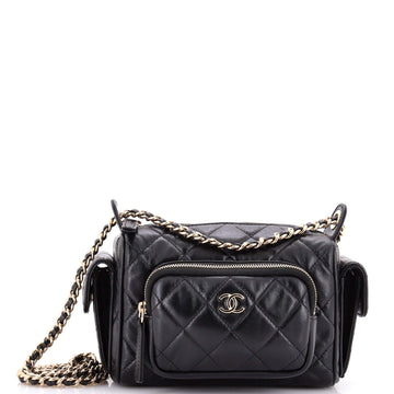 Chanel Multipocket Camera Case Quilted Crumpled Lambskin Small