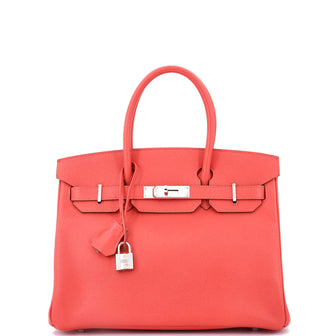 Hermes Birkin Handbag Pink Epsom with Palladium Hardware 30