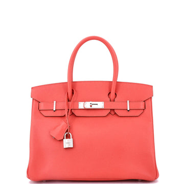 Hermes Birkin Handbag Pink Epsom with Palladium Hardware 30